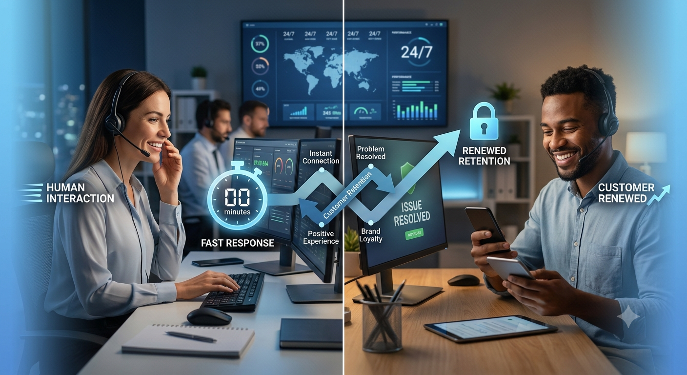 The Retention Power of Fast Human Response in 24/7 Customer Support